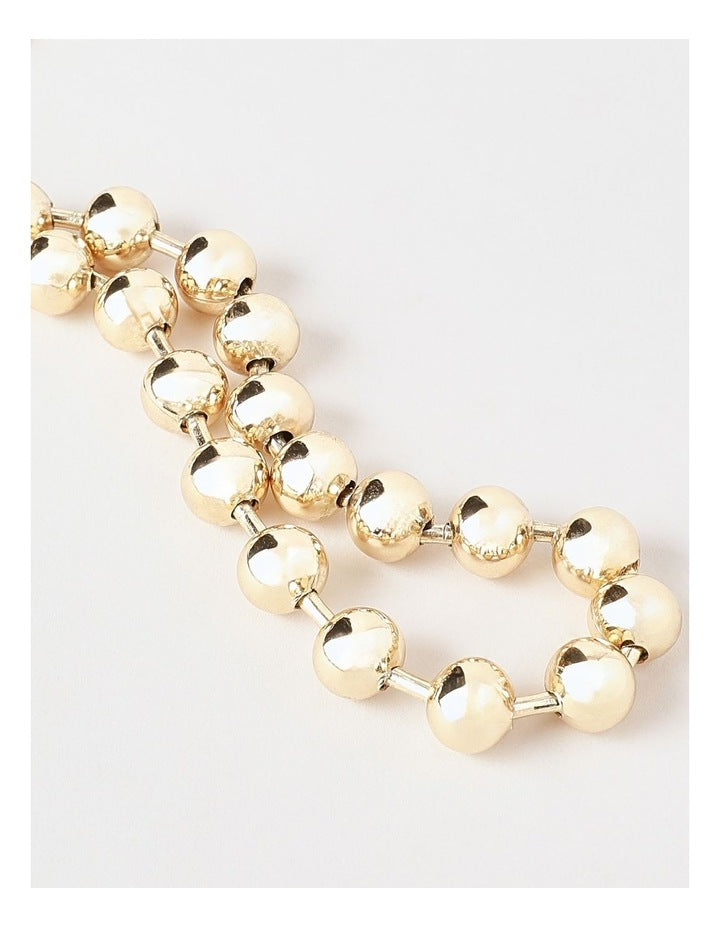 Large Ball Necklace in Gold