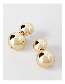 Double Ball Earring in Gold