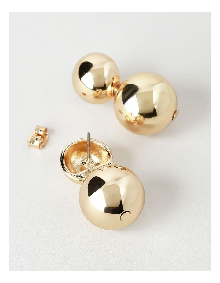 Double Ball Earring in Gold