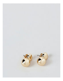 Square & Ball Earring in Gold