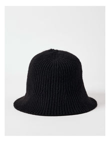 Hobart Knitted Bucket Hat in Black