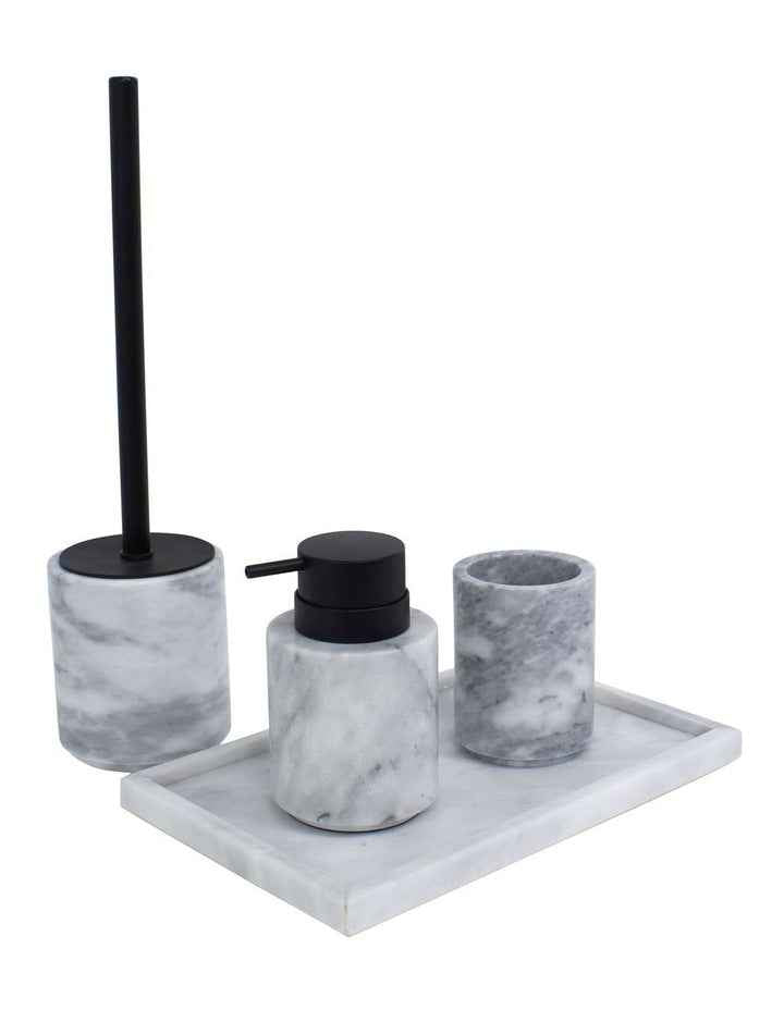 Apollo Toilet Brush Holder in White Marble