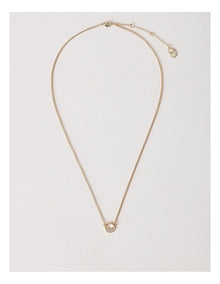 Diamante Disc Necklace in Gold