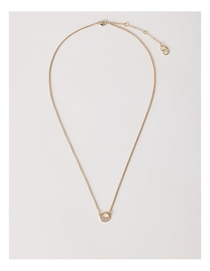 Diamante Disc Necklace in Gold