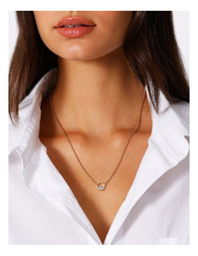 Diamante Disc Necklace in Gold