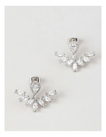 Half Circle Diamante Stud Earring in Silver