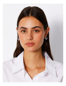 Half Circle Diamante Stud Earring in Silver