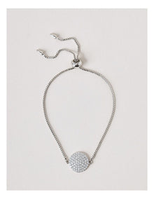 Diamante Disc Bracelet in Silver