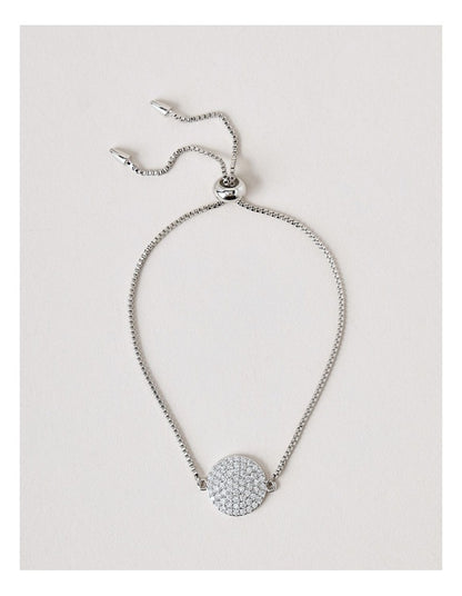 Diamante Disc Bracelet in Silver