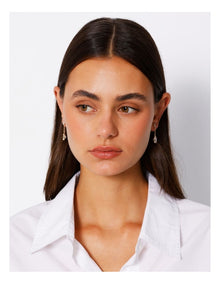 Medium Drop Diamante Stud Earring in Gold