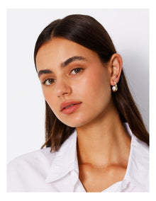 Pearl Hook Stud Earring in Gold