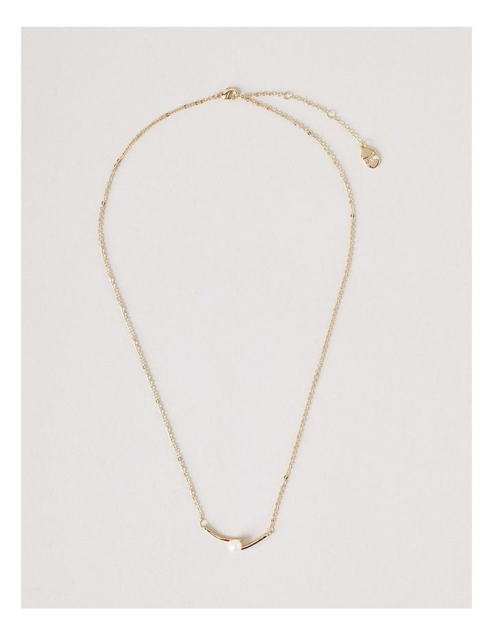Pearl Barre Necklace in Gold