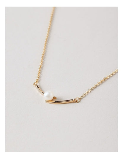 Pearl Barre Necklace in Gold