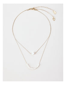 Double Layer Pearl Necklace in Gold