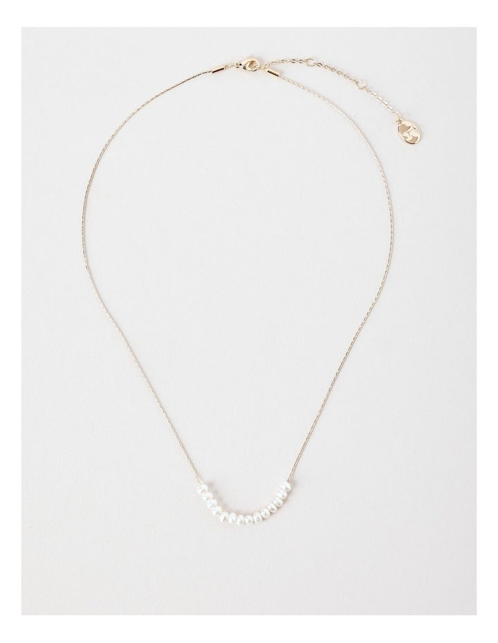 Double Layer Pearl Necklace in Gold