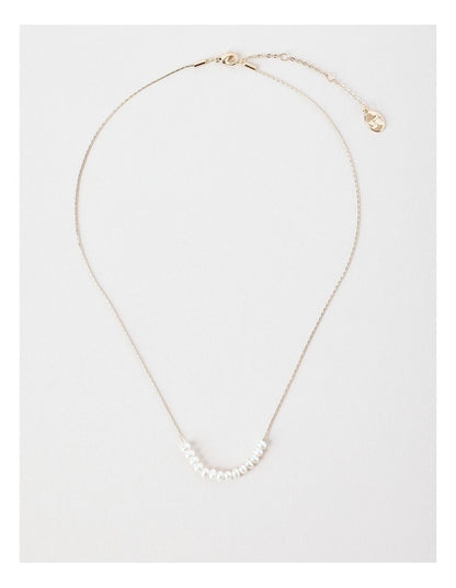 Double Layer Pearl Necklace in Gold