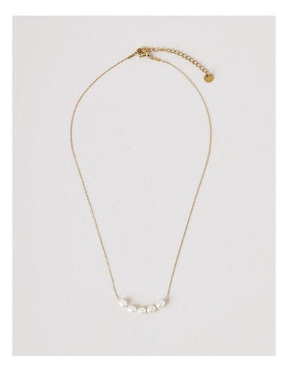 Pearl String Necklace in Gold