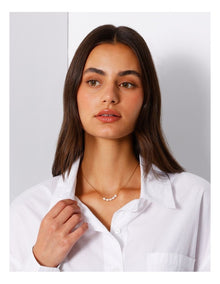Pearl String Necklace in Gold