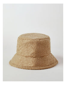 Drew Teddy Winter Bucket Hat in Camel