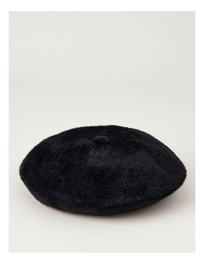 Hamilton Plush Knit Beret in Black