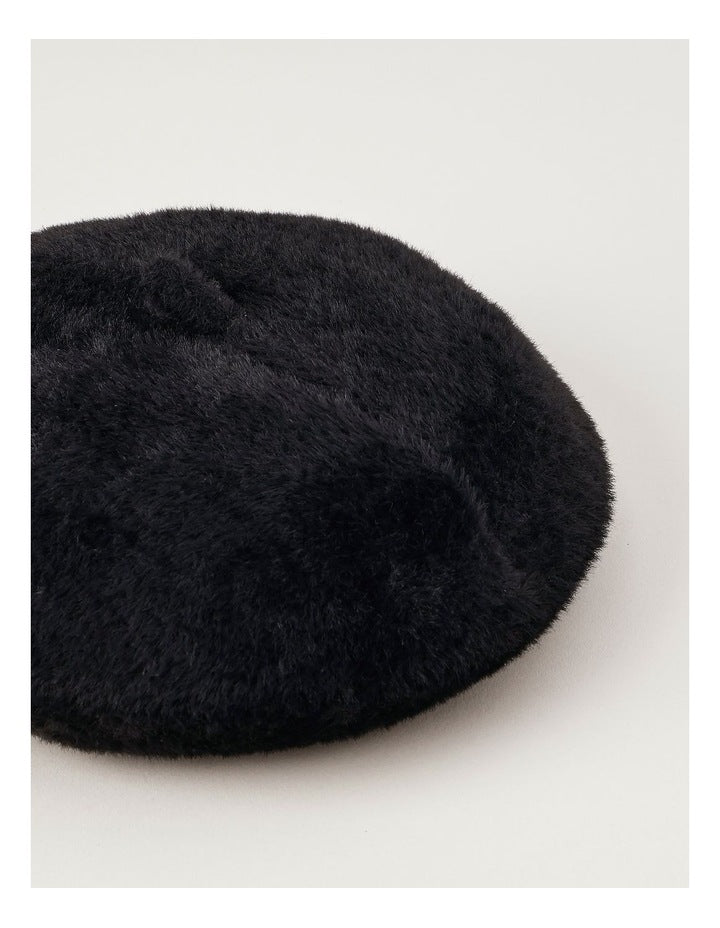 Hamilton Plush Knit Beret in Black