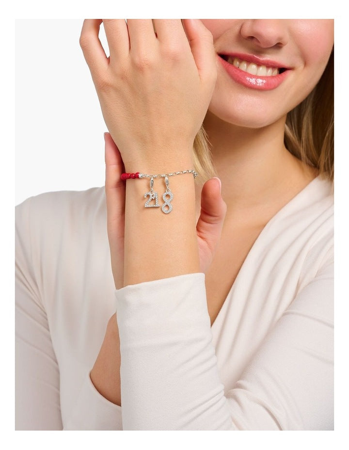 Club Number 21 CZ Charm in Silver