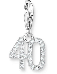 Club Number 40 CZ Charm in Silver