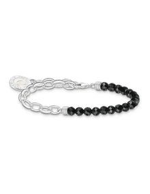 Charm Club Obsidian Bracelet 16-19cm in Black