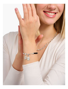 Charm Club Obsidian Bracelet 16-19cm in Black