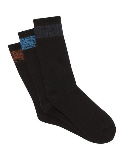 All Seasons Cotton Crew Socks 3 Pack in Black
