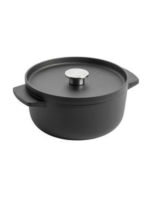 Cast Iron Round Casserole 22cm/3.3L in Black