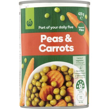 Woolworths Peas & Carrots 420g