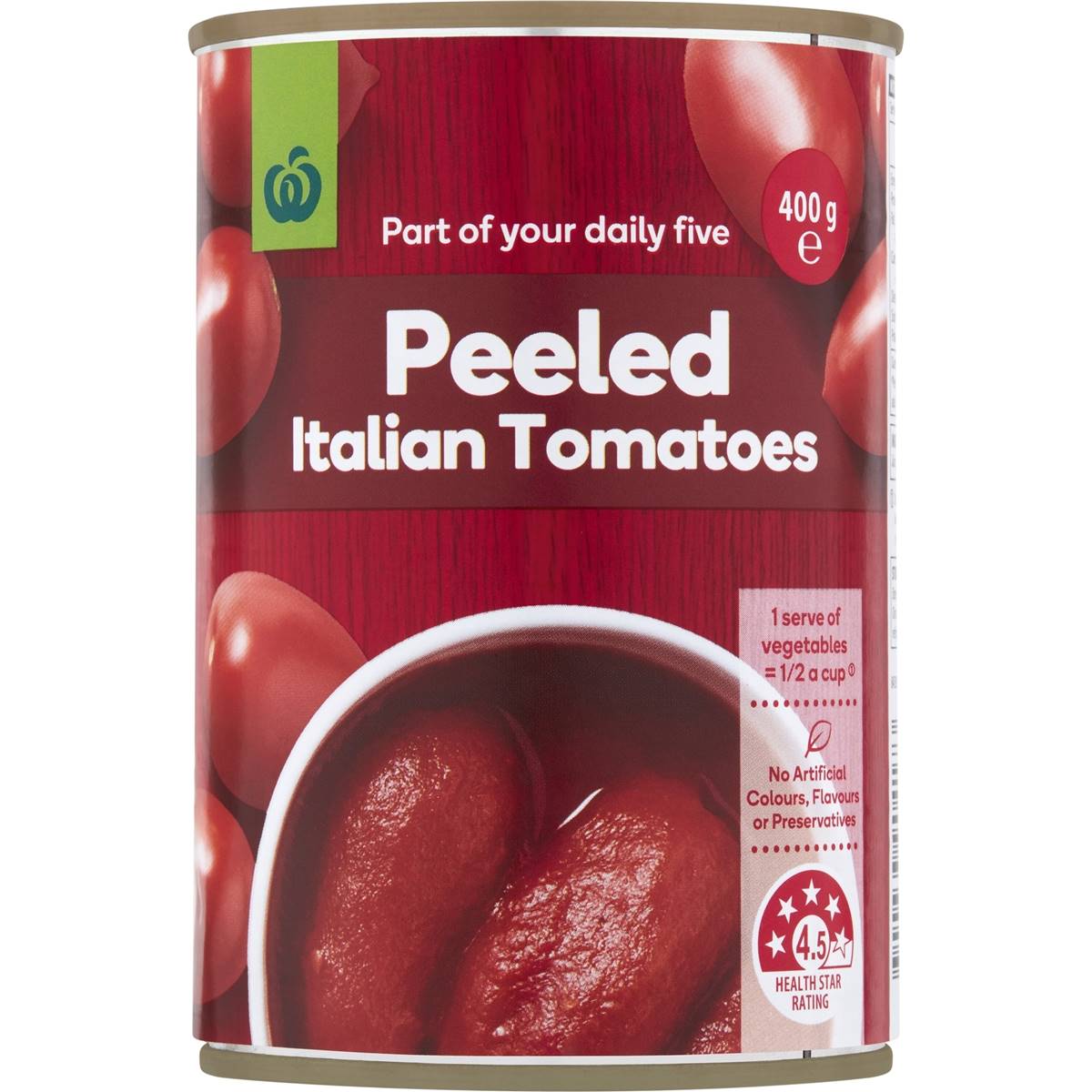 Woolworths Italian Peeled Tomatoes 400g