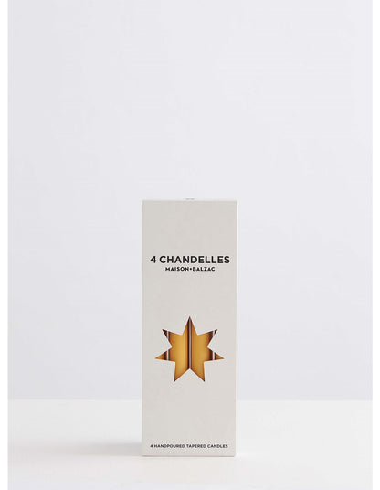 Chandelles Miel Tapered Candles 4pk