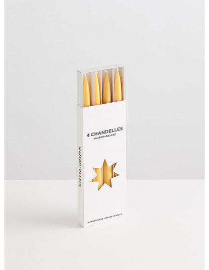 Chandelles Miel Tapered Candles 4pk
