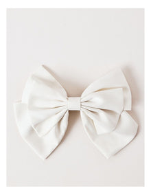 Rose Satin Bow in Ivory
