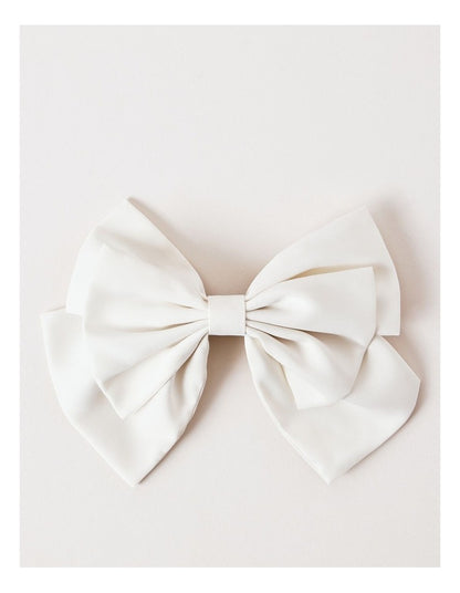 Rose Satin Bow in Ivory