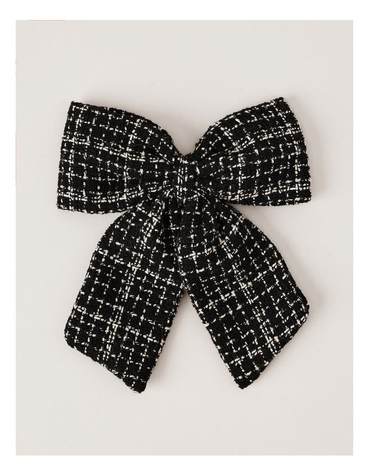Lotus Bow Clip/Hair Tie in Tweed