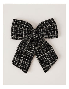 Lotus Bow Clip/Hair Tie in Tweed