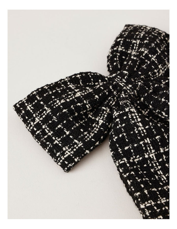 Lotus Bow Clip/Hair Tie in Tweed