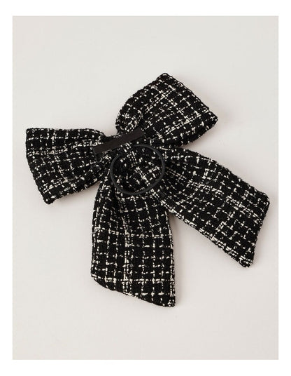 Lotus Bow Clip/Hair Tie in Tweed