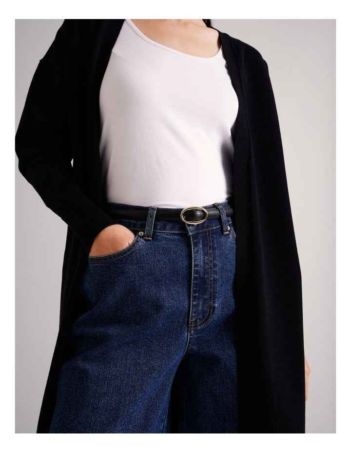 Brie Leather Belt in Black