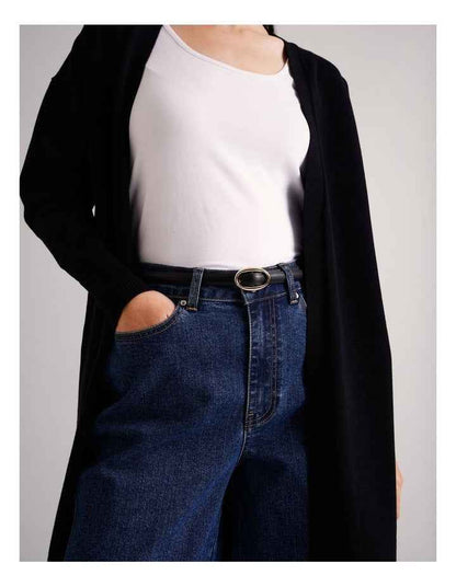 Brie Leather Belt in Black