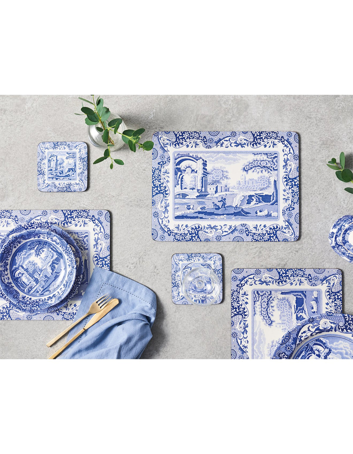 Blue Italian Coasters Set Of 6
