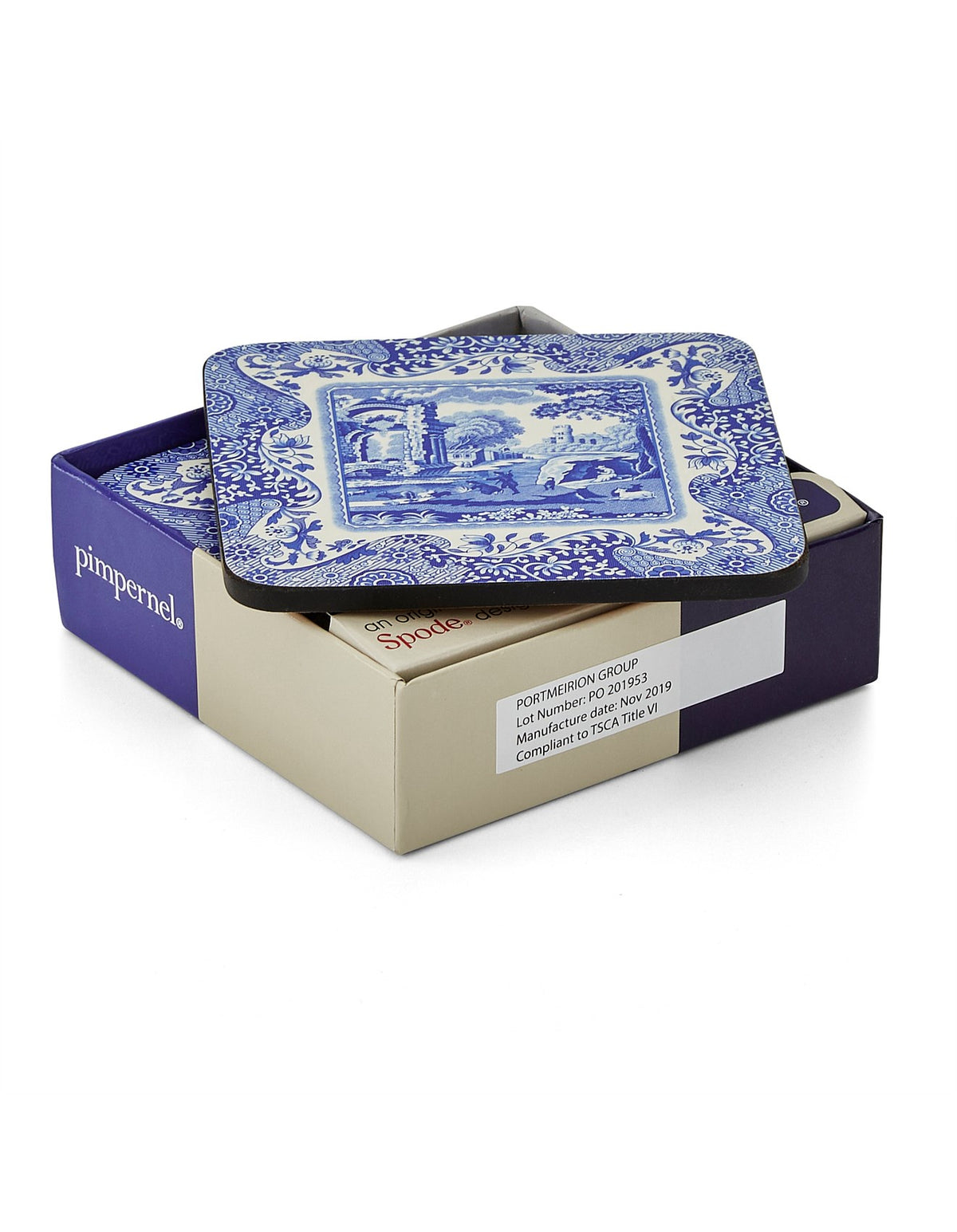 Blue Italian Coasters Set Of 6