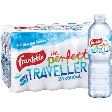 Frantelle Australian Spring Water Bottles 600mL x 24 pack