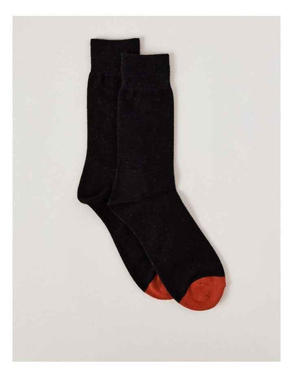 Merino Wool Blend Socks in Black