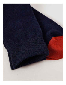 Merino Wool Blend Socks in French Navy