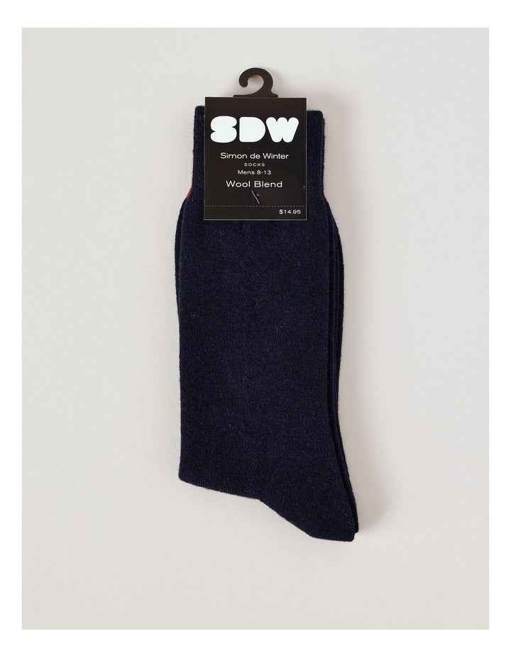Merino Wool Blend Socks in French Navy