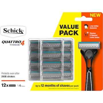 Schick Quattro 4 Titanium Blades 12 pack